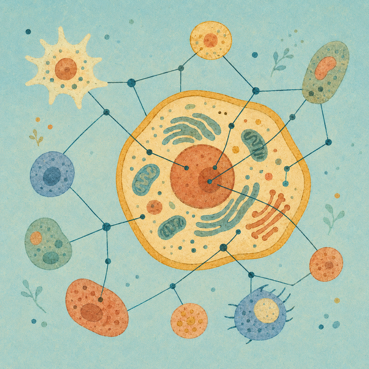 Illustrated network of cells